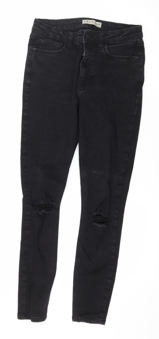 Denim & Co. Womens Black  Denim Skinny Jeans Size 10 L27 in