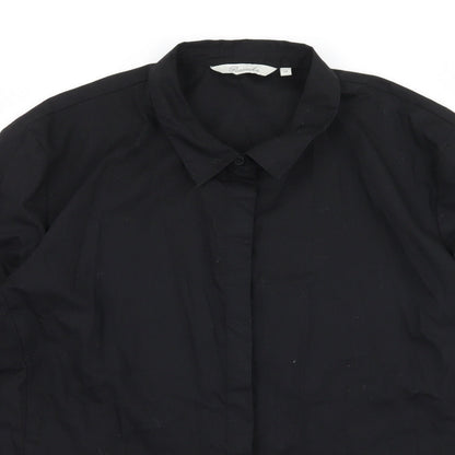 Womens UK Size 18 Peacocks Black Basic Button-Up