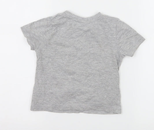 George Boys Grey Solid Jersey Cami Pyjama Top Size 18-24 Months  - PJ Masks