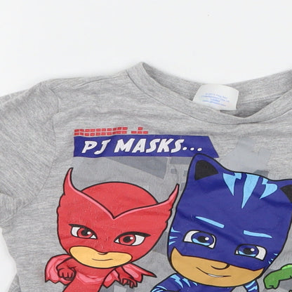 George Boys Grey Solid Jersey Cami Pyjama Top Size 18-24 Months  - PJ Masks