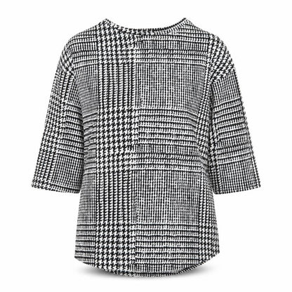 F&F Womens Black Houndstooth Jersey Pullover Sweatshirt Size 6