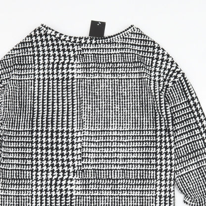 F&F Womens Black Houndstooth Jersey Pullover Sweatshirt Size 6