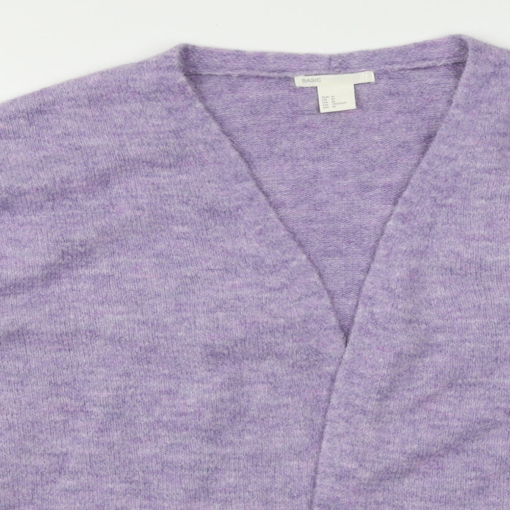 H&M Womens Purple  Knit Cardigan Jumper Size M