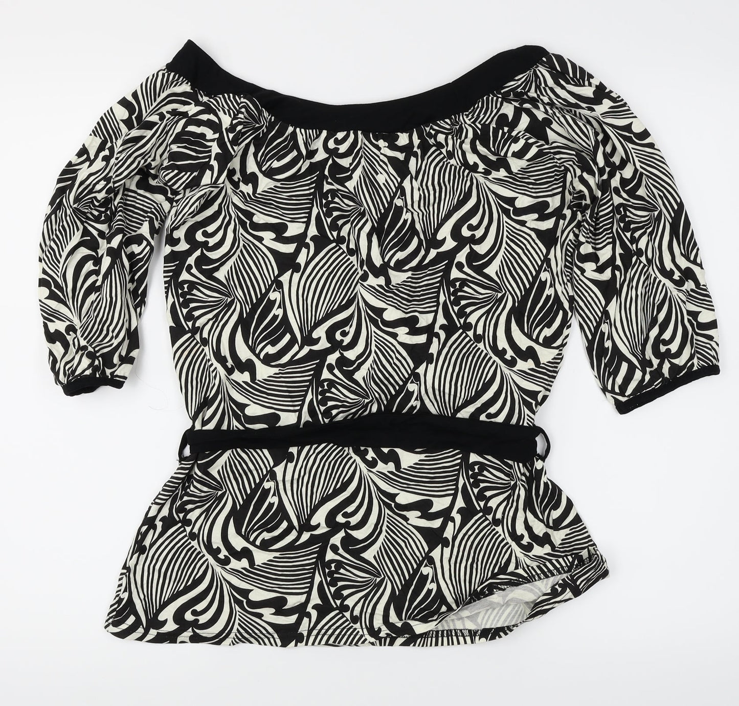 Atmoshpere Womens Black Paisley  Basic T-Shirt Size 14