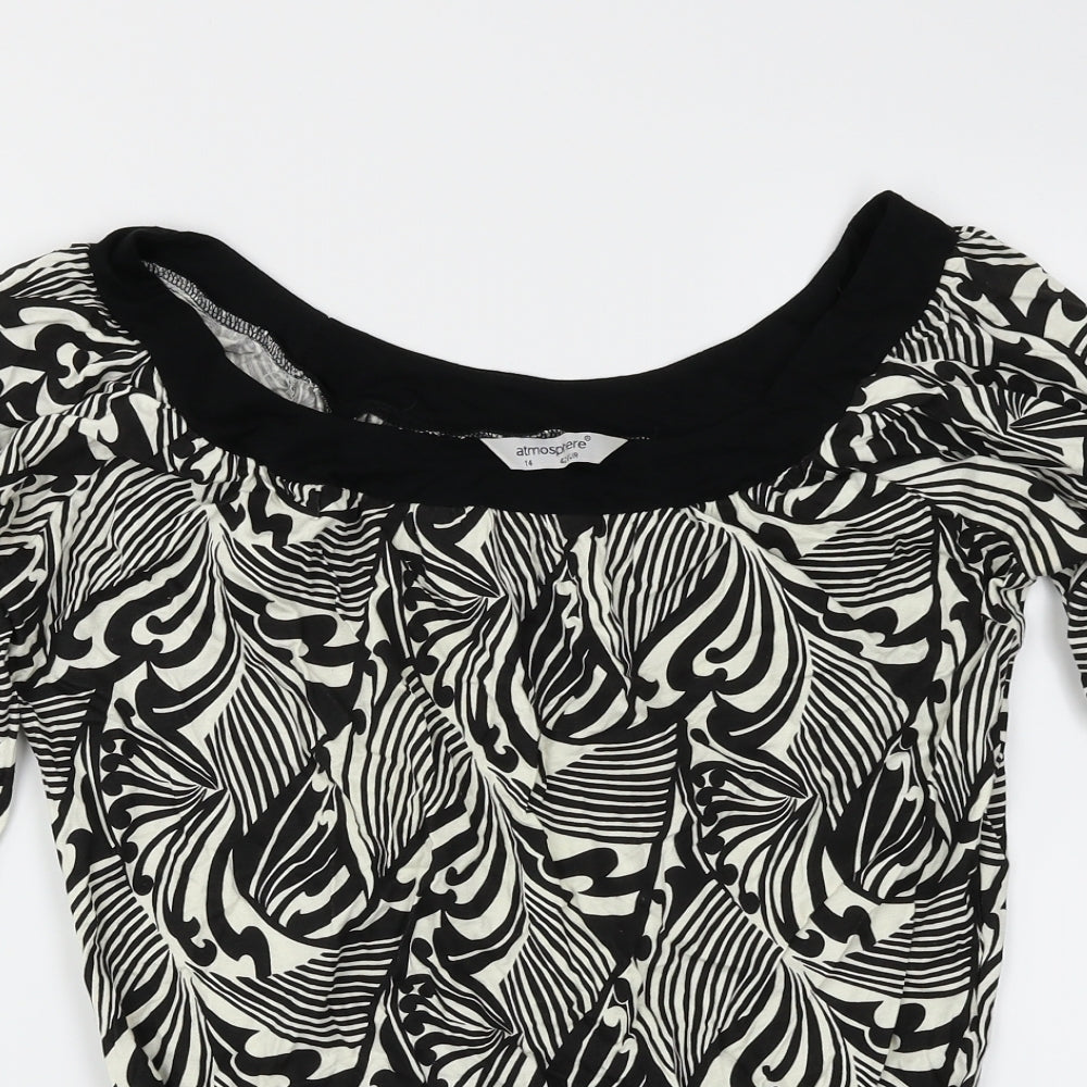Atmoshpere Womens Black Paisley  Basic T-Shirt Size 14