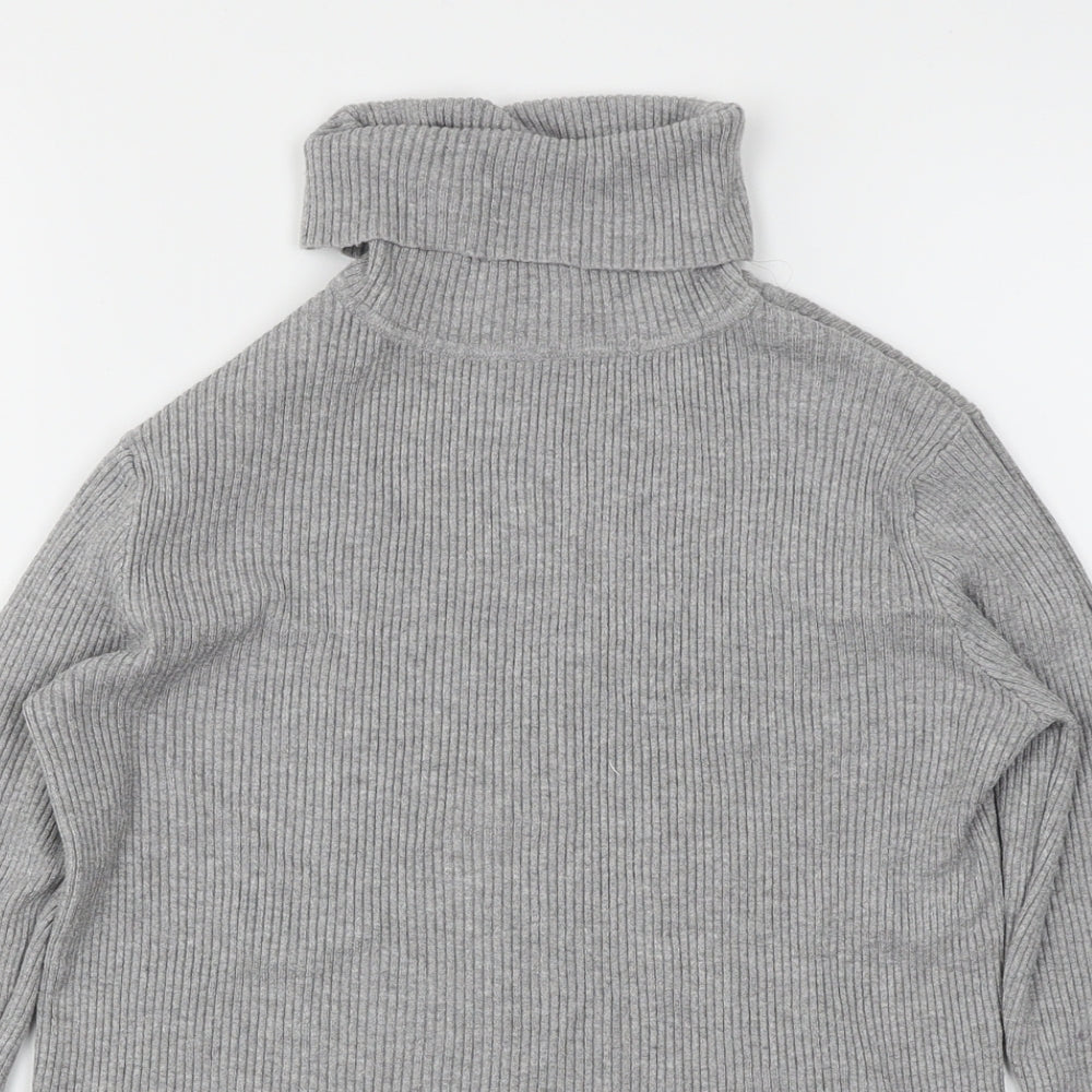 Primark Girls Grey  Knit Henley Jumper Size 12-13 Years