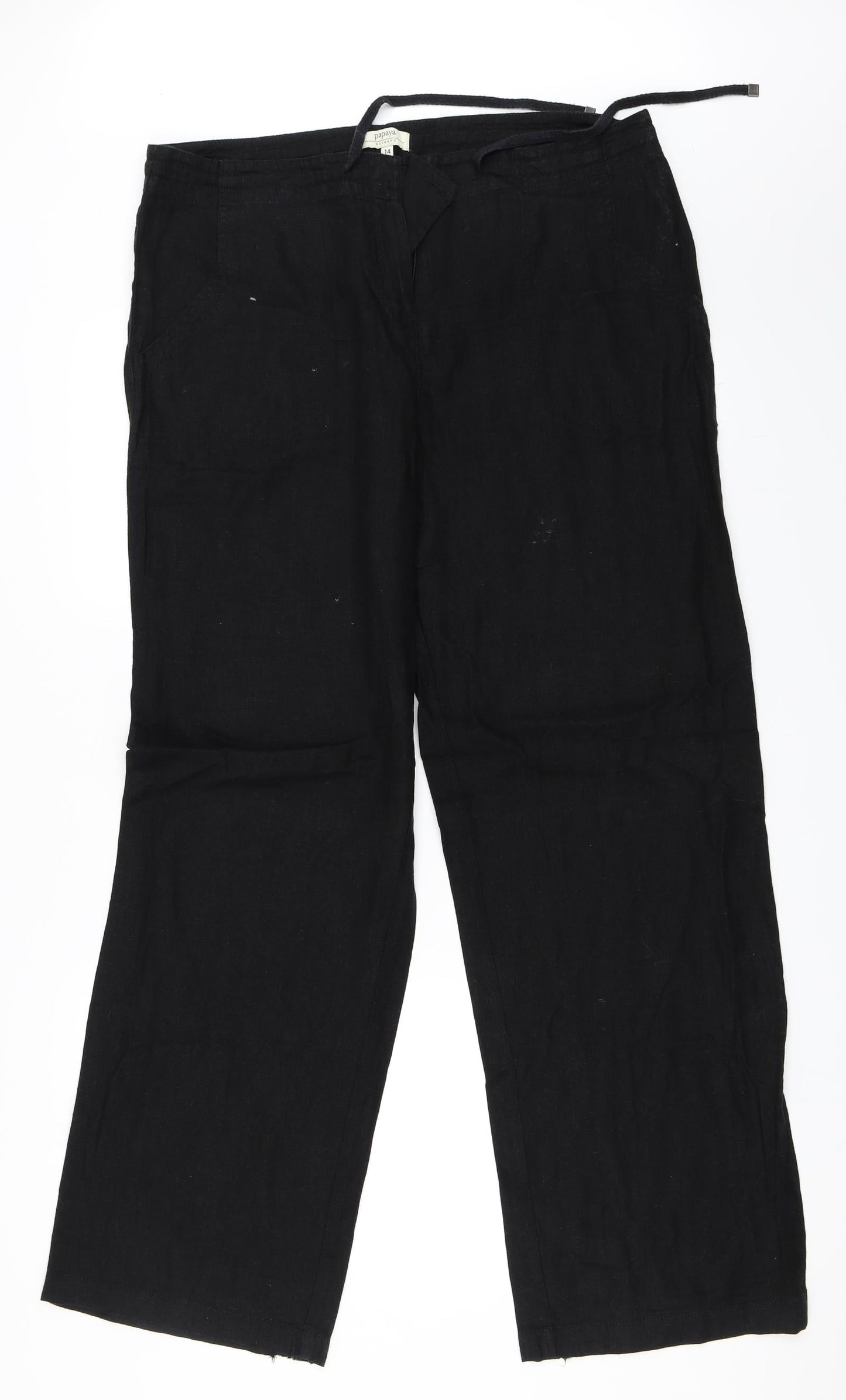 Womens UK Size 14 Papaya Regular Fit  Black Trousers