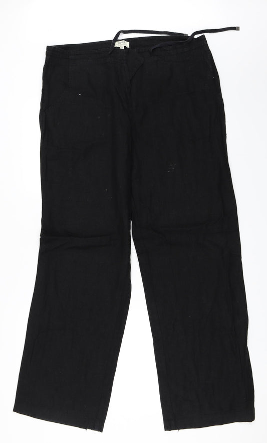 Womens UK Size 14 Papaya Regular Fit  Black Trousers