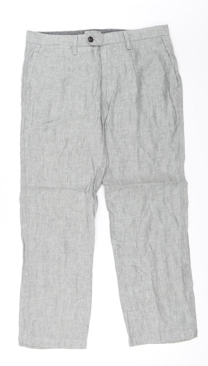 Womens UK Size 34 in Marks and Spencer Regular Fit  Grey Trousers
