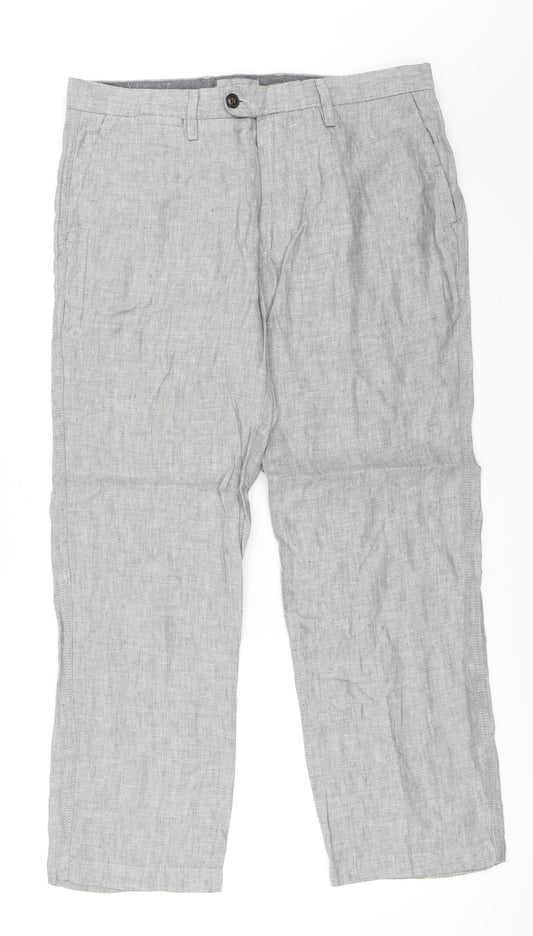 Womens UK Size 34 in Marks and Spencer Regular Fit  Grey Trousers