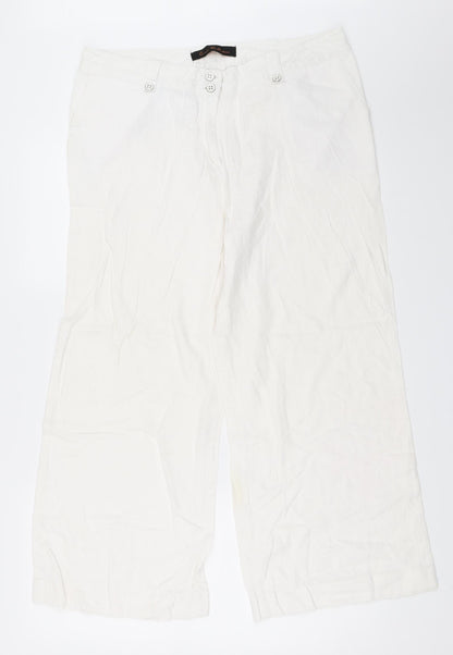 Womens UK Size 14 Evie Regular Fit  White Trousers