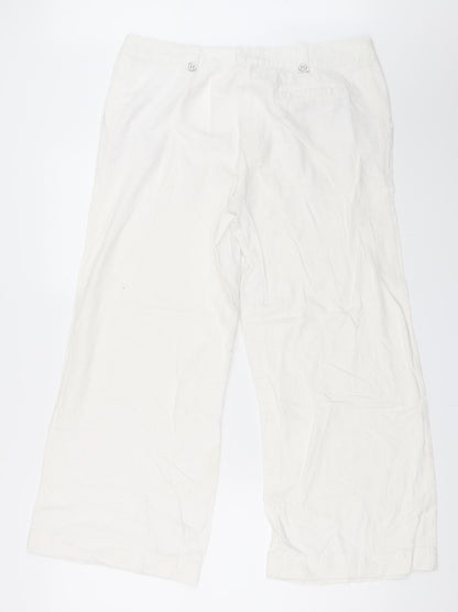 Womens UK Size 14 Evie Regular Fit  White Trousers
