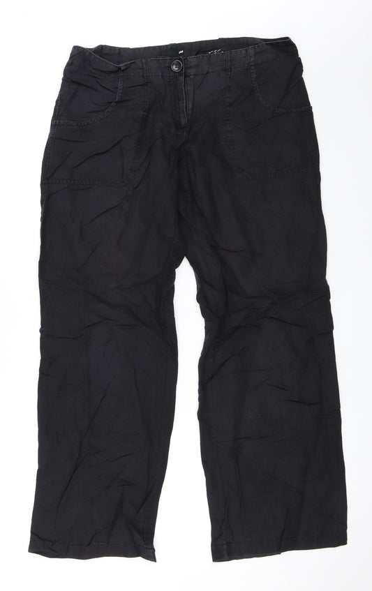 Womens UK Size 40 H&M Regular Fit  Black Trousers