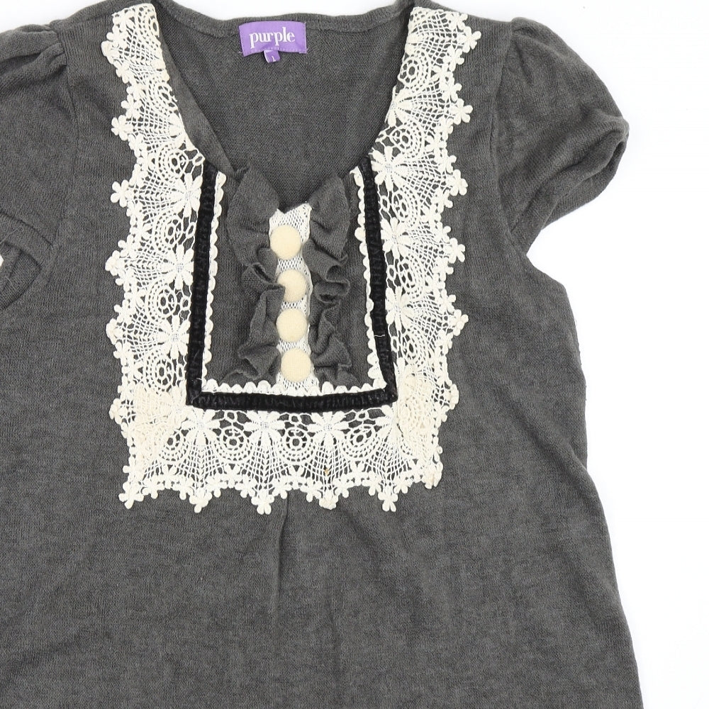 Purple Womens Grey   Shift  Size L