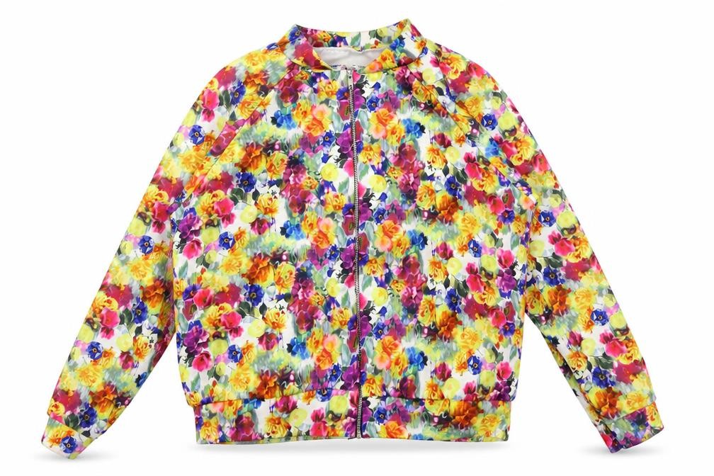 Womens Multicoloured Floral  Full Zip Sweatshirt Size 14