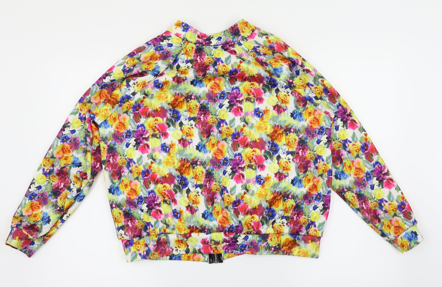 Preworn Womens Multicoloured Floral  Full Zip Sweatshirt Size 14