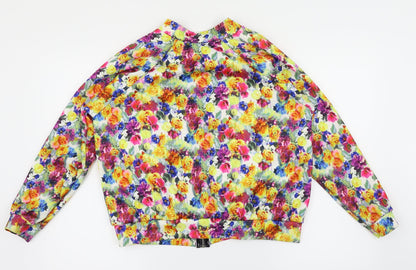 Preworn Womens Multicoloured Floral  Full Zip Sweatshirt Size 14