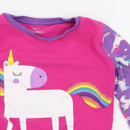 Harry Bear Girls Pink Solid  Top Pyjama Top Size 8 Years  - Unicorns