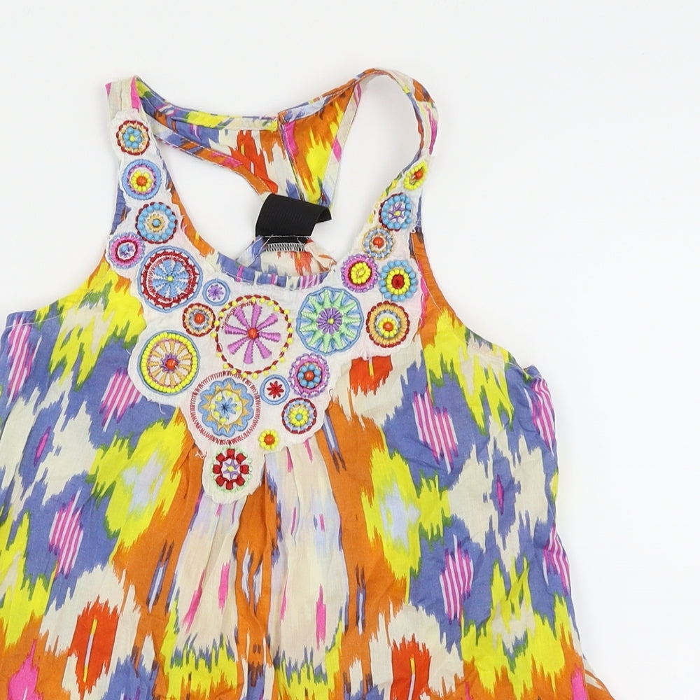 M&S Girls Multicoloured Batik  Camisole Dress Shirt Size 9 Years