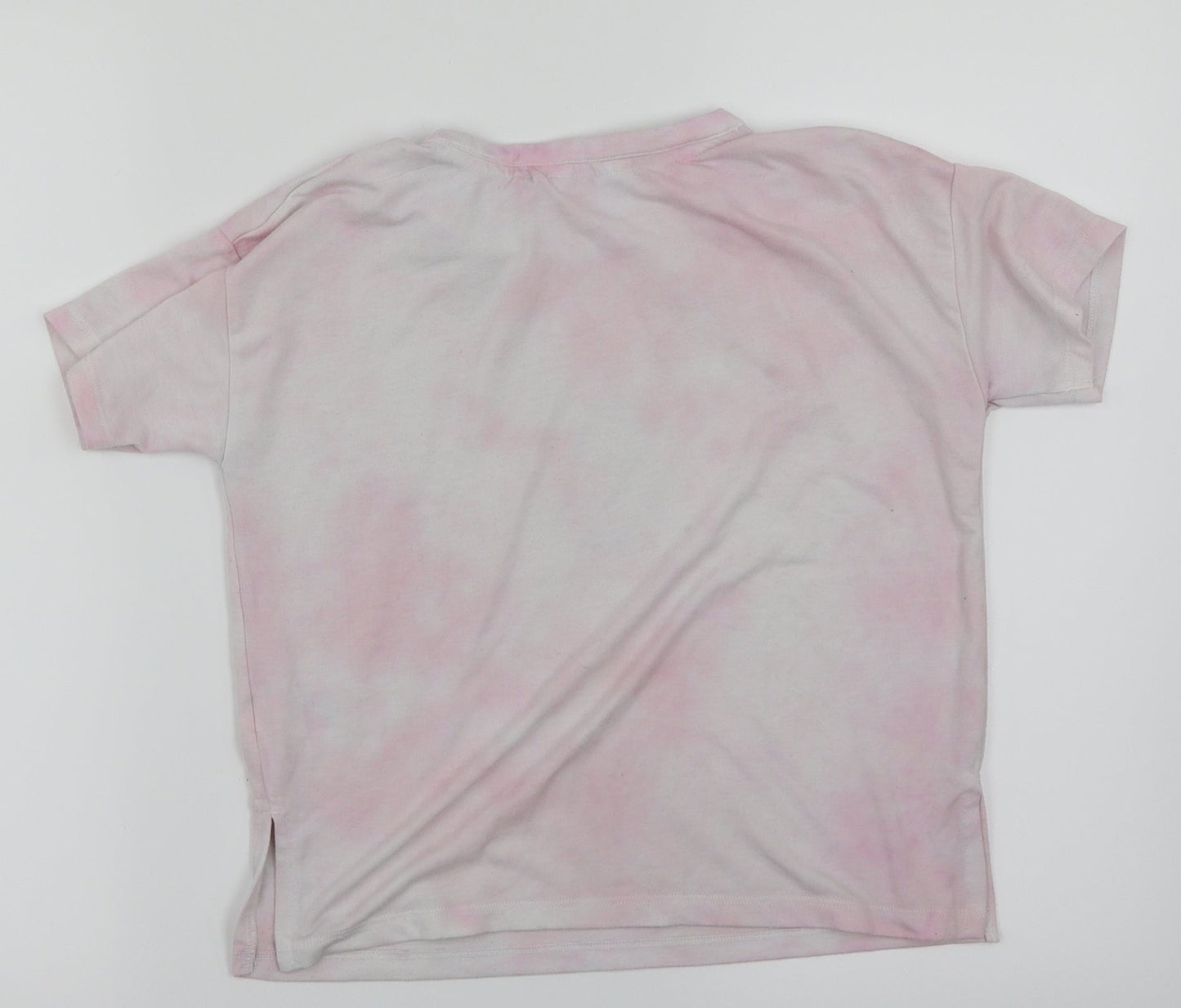 River Island Girls Pink Houndstooth  Basic T-Shirt Size 7-8 Years