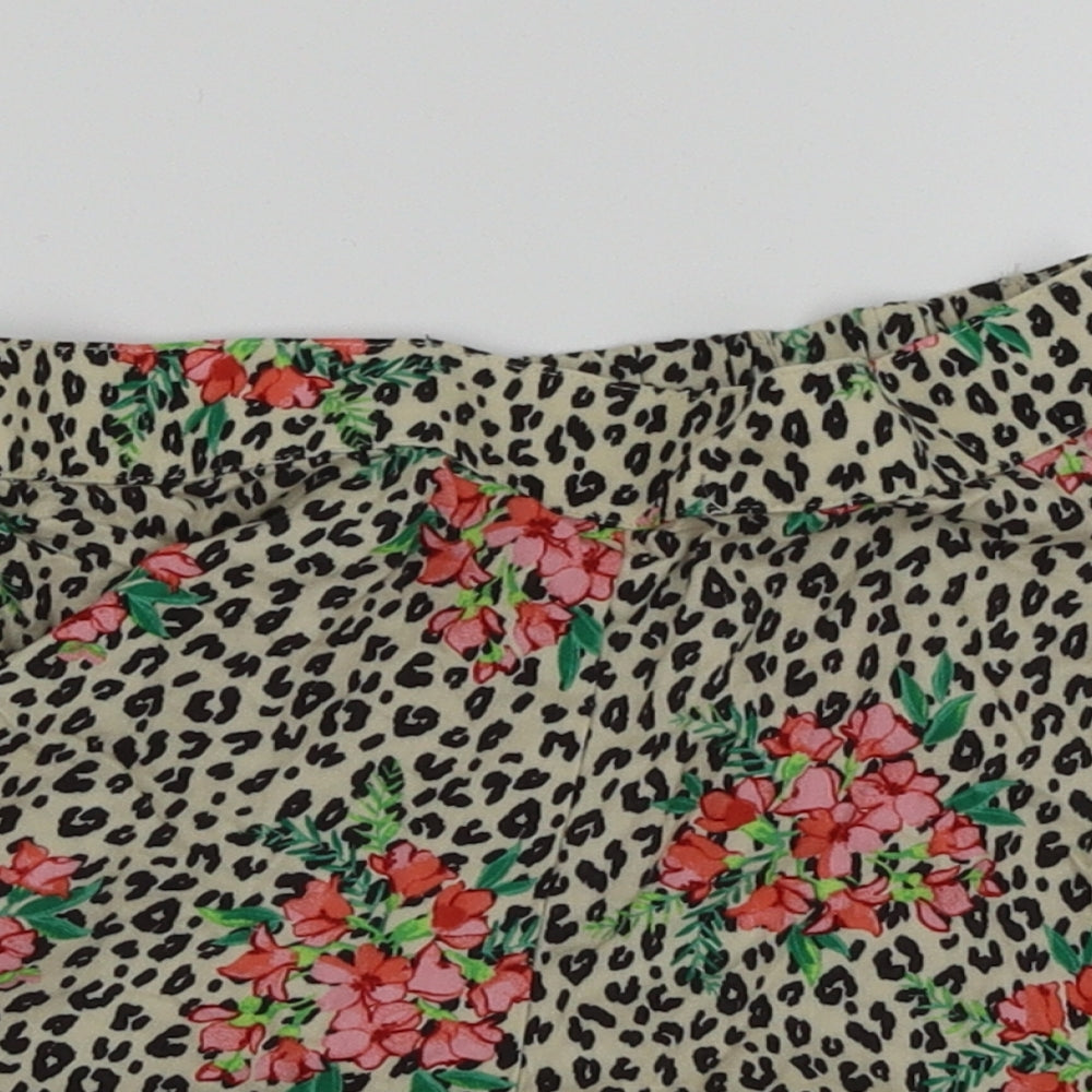 NEXT Girls Gold Animal Print  Cut-Off Shorts Size 7 Years - Floral