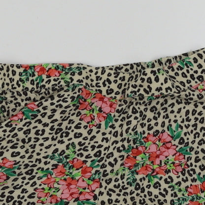 NEXT Girls Gold Animal Print  Cut-Off Shorts Size 7 Years - Floral