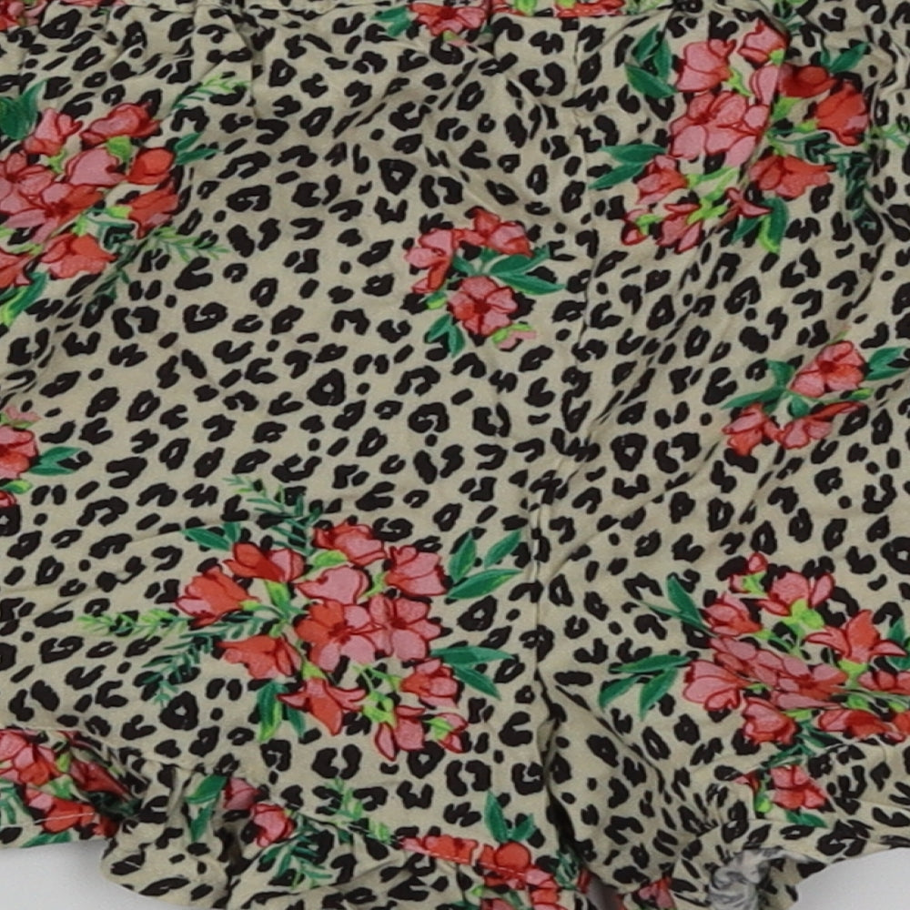 NEXT Girls Gold Animal Print  Cut-Off Shorts Size 7 Years - Floral