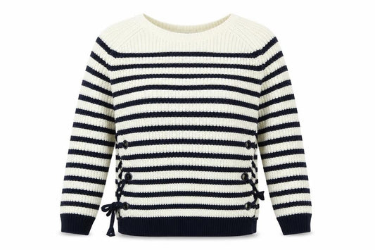 Very Womens White Striped  Pullover Jumper Size 12