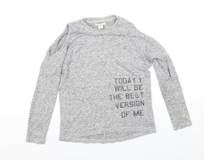 pre worn Girls Grey   Basic T-Shirt Size 9-10 Years