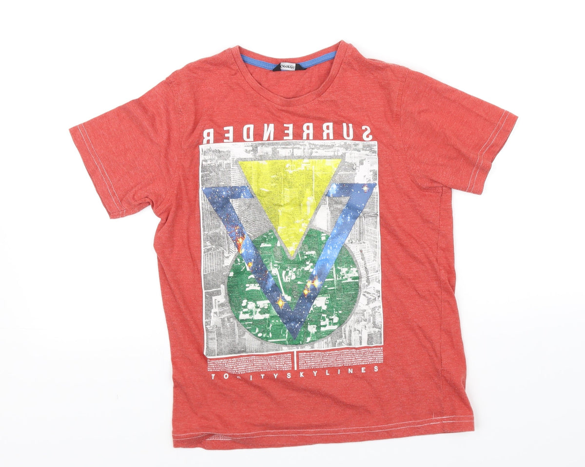 George Boys Red   Basic T-Shirt Size 10 Years
