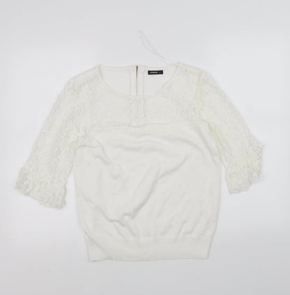 Womens UK Size 12 Roman White Basic Blouse