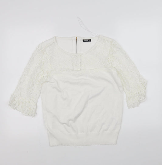 Womens UK Size 12 Roman White Basic Blouse