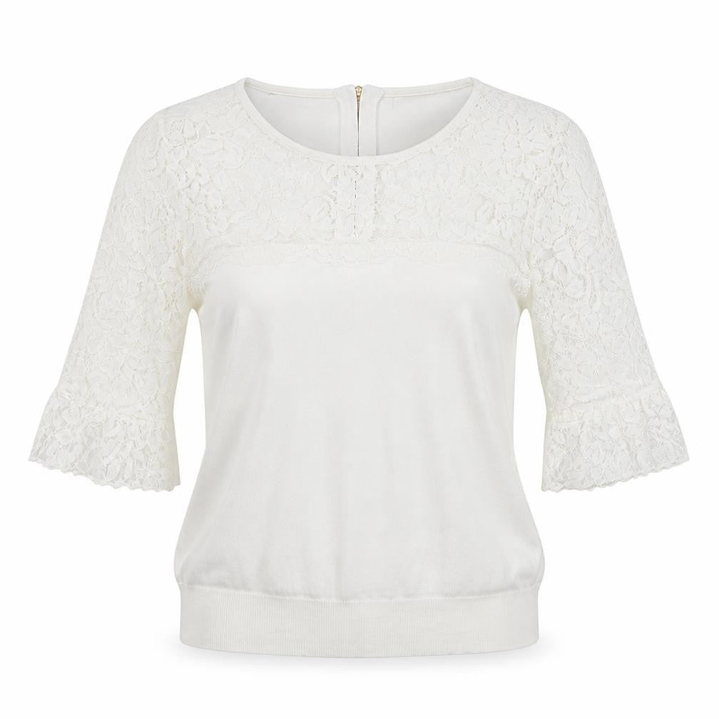 Womens UK Size 12 Roman White Basic Blouse