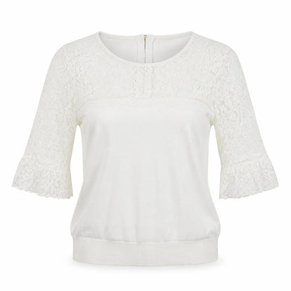 Womens UK Size 12 Roman White Basic Blouse