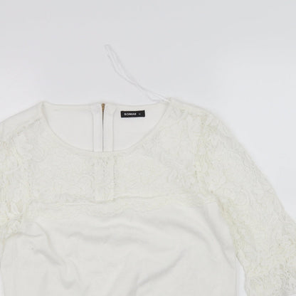 Womens UK Size 12 Roman White Basic Blouse