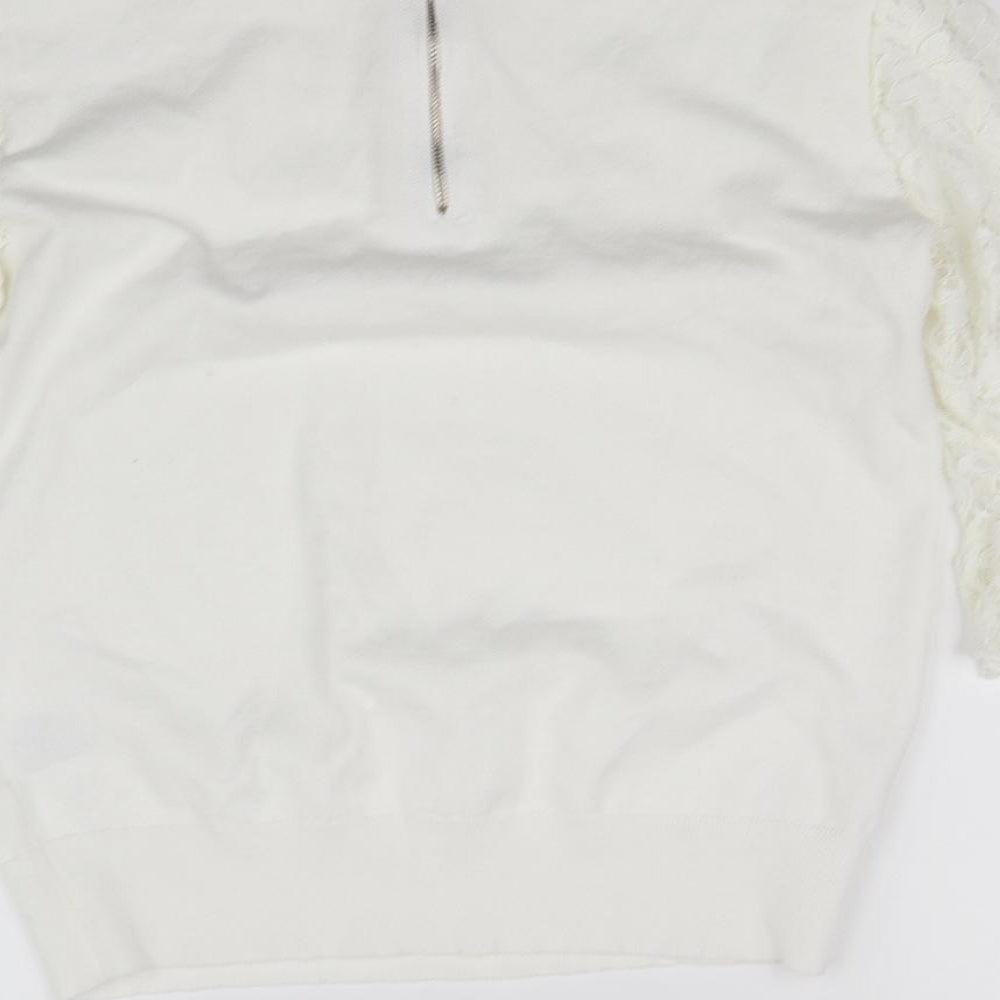 Womens UK Size 12 Roman White Basic Blouse