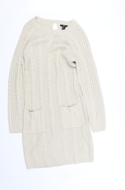 H&M Womens Beige   Fit & Flare  Size 8