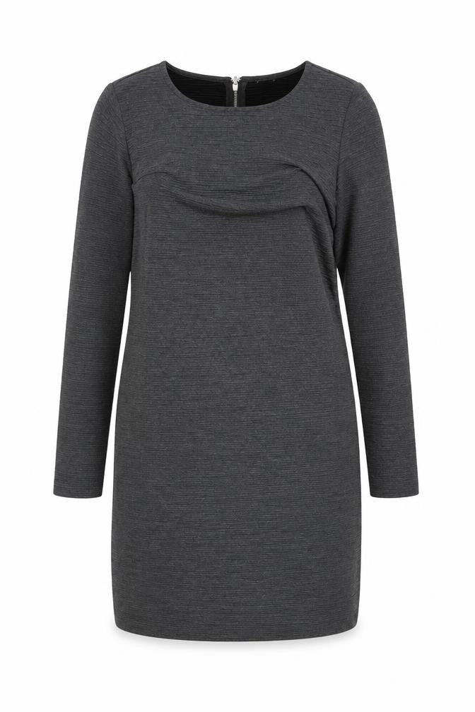 Front view of Jaqueline deYong women’s grey fit & flare, size UK 12
