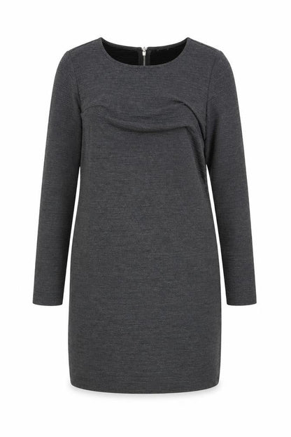 Front view of Jaqueline deYong women’s grey fit & flare, size UK 12