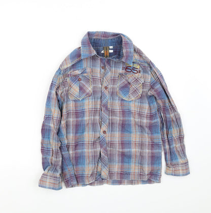 pre worn Girls Blue   Basic Button-Up Size 10-11 Years