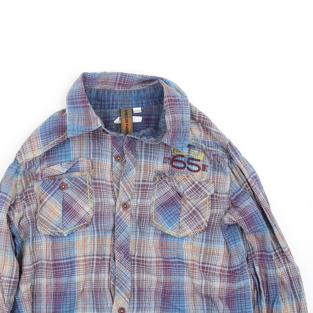 pre worn Girls Blue   Basic Button-Up Size 10-11 Years