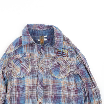 pre worn Girls Blue   Basic Button-Up Size 10-11 Years