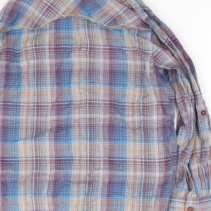 pre worn Girls Blue   Basic Button-Up Size 10-11 Years