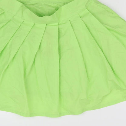Boohoo Womens Green   Flare Skirt Size 6