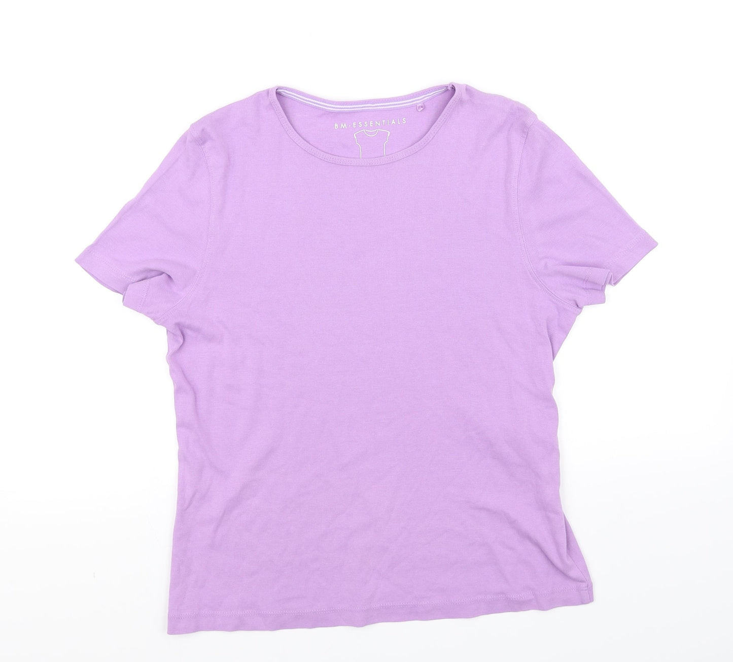 Womens UK Size M BM collection Purple Basic T-Shirt