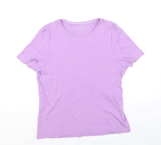 Womens UK Size M BM collection Purple Basic T-Shirt