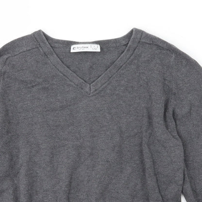 Trutex Mens Grey  Knit Pullover Jumper Size S