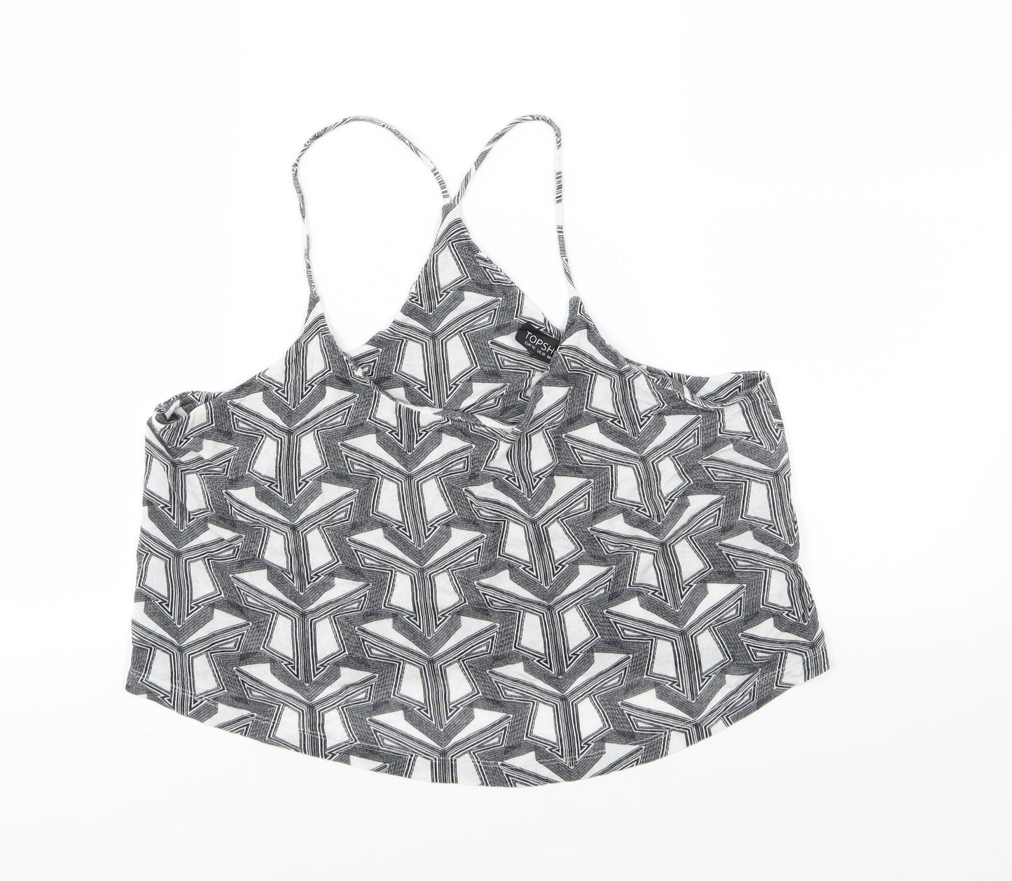 Womens UK Size 14 Topshop Grey Cropped Tank