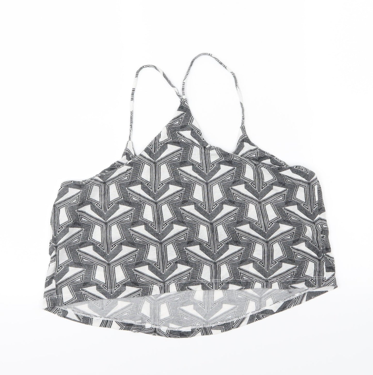Womens UK Size 14 Topshop Grey Cropped Tank