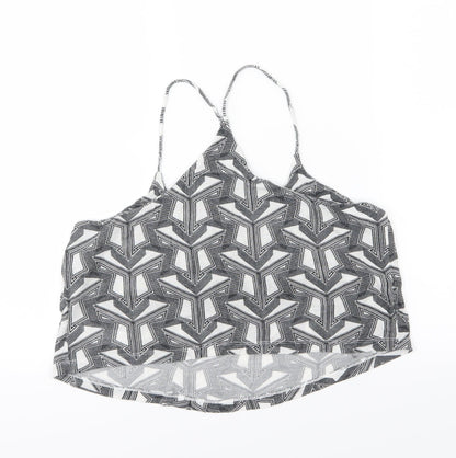 Womens UK Size 14 Topshop Grey Cropped Tank